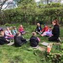 children learning outdoors
