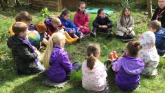 children learning outdoors