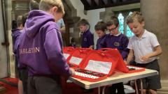 Children playing glockenspiels